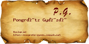 Pongrátz Győző névjegykártya